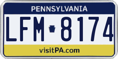 PA license plate LFM8174