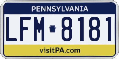 PA license plate LFM8181
