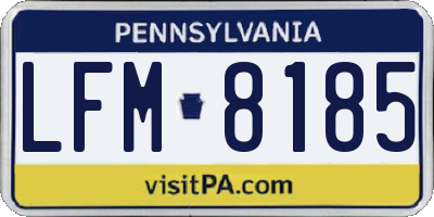 PA license plate LFM8185