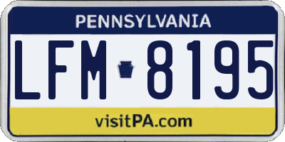 PA license plate LFM8195