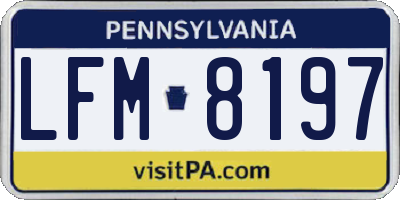 PA license plate LFM8197