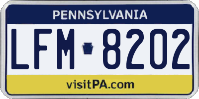 PA license plate LFM8202