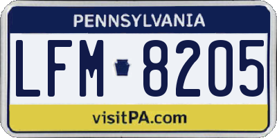 PA license plate LFM8205