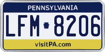 PA license plate LFM8206