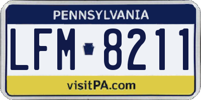 PA license plate LFM8211