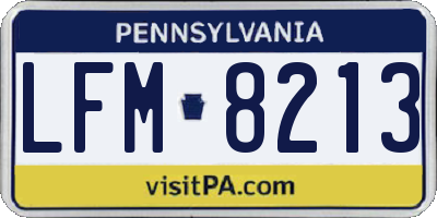 PA license plate LFM8213