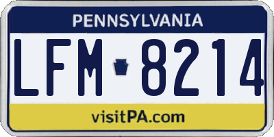 PA license plate LFM8214