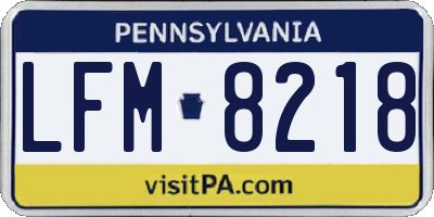 PA license plate LFM8218