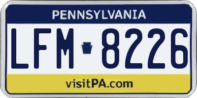 PA license plate LFM8226