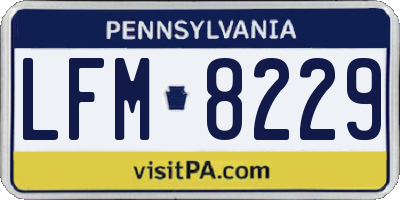 PA license plate LFM8229