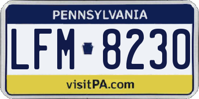 PA license plate LFM8230