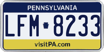 PA license plate LFM8233