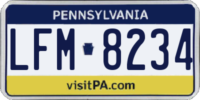 PA license plate LFM8234