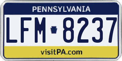 PA license plate LFM8237