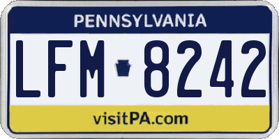 PA license plate LFM8242