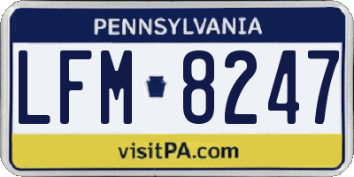 PA license plate LFM8247
