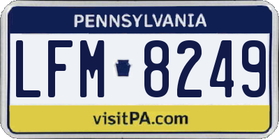 PA license plate LFM8249