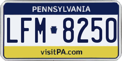 PA license plate LFM8250