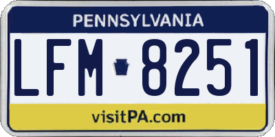 PA license plate LFM8251