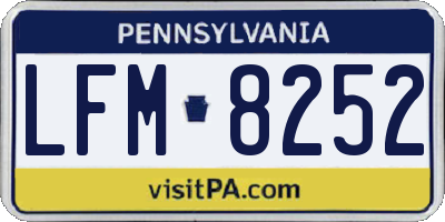 PA license plate LFM8252