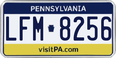 PA license plate LFM8256