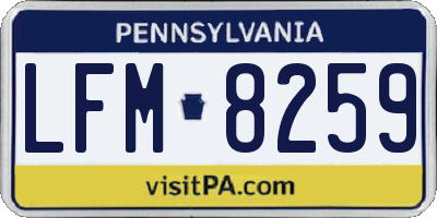 PA license plate LFM8259