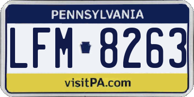 PA license plate LFM8263
