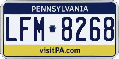 PA license plate LFM8268