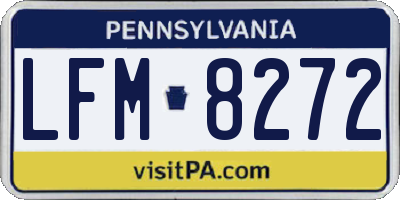 PA license plate LFM8272