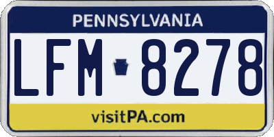 PA license plate LFM8278