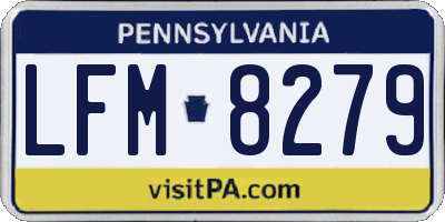 PA license plate LFM8279