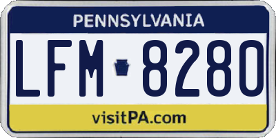 PA license plate LFM8280