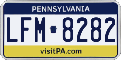 PA license plate LFM8282