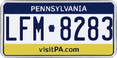 PA license plate LFM8283