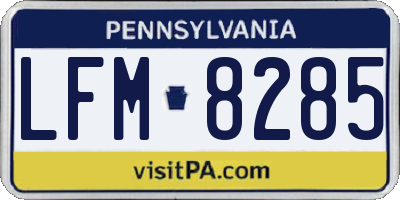 PA license plate LFM8285