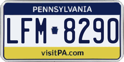 PA license plate LFM8290