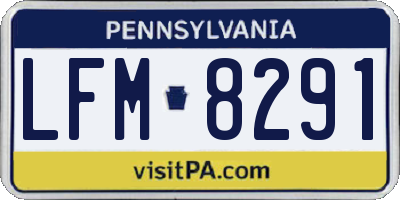 PA license plate LFM8291