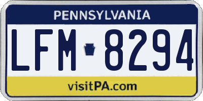 PA license plate LFM8294