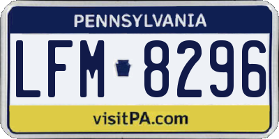 PA license plate LFM8296