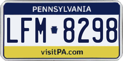PA license plate LFM8298