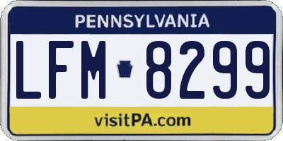 PA license plate LFM8299