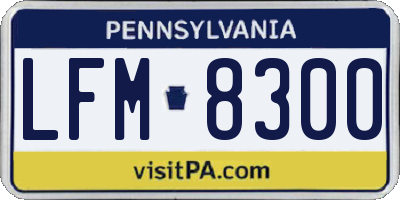 PA license plate LFM8300