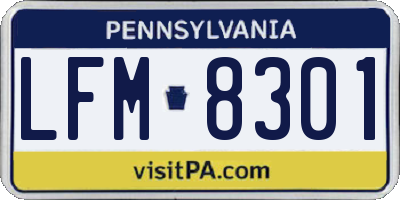 PA license plate LFM8301