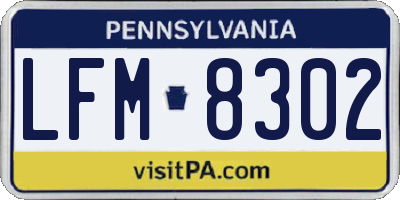 PA license plate LFM8302