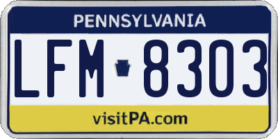 PA license plate LFM8303