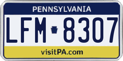 PA license plate LFM8307