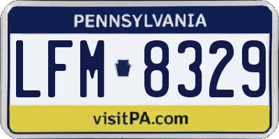 PA license plate LFM8329