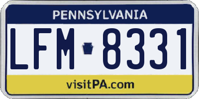 PA license plate LFM8331