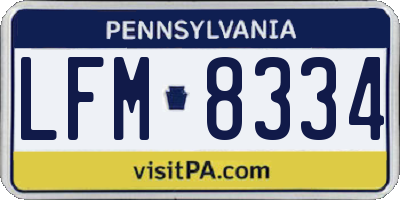 PA license plate LFM8334