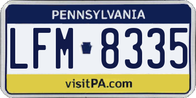 PA license plate LFM8335